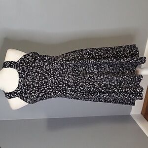 Krimson Klover Black White Floral Padded Shelf Bra Hidden Pocket Sundres Size L